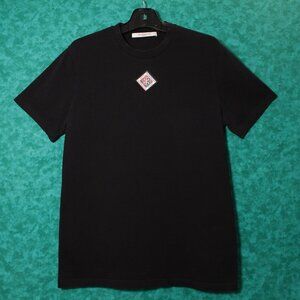 GIVENCHY Black "Plaque Chest Logo" Cotton Short Sleeve T-Shirt USED. SIZE Medium
